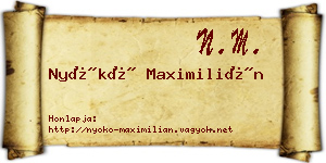 Nyókó Maximilián névjegykártya